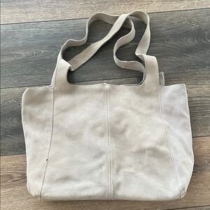Mango Tan Suede Tote Bag